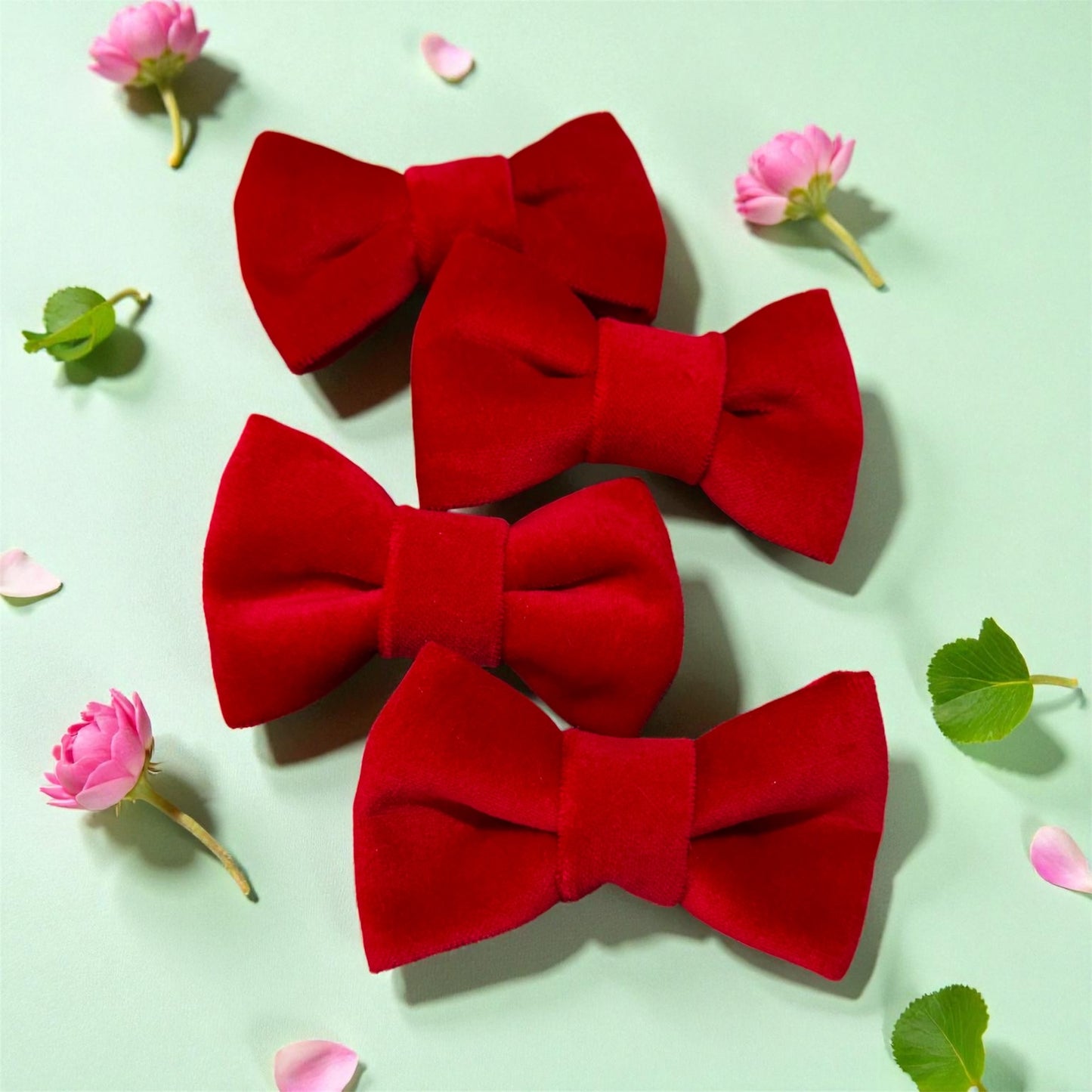 Red Velvet Hair Bow Clip – Handmade