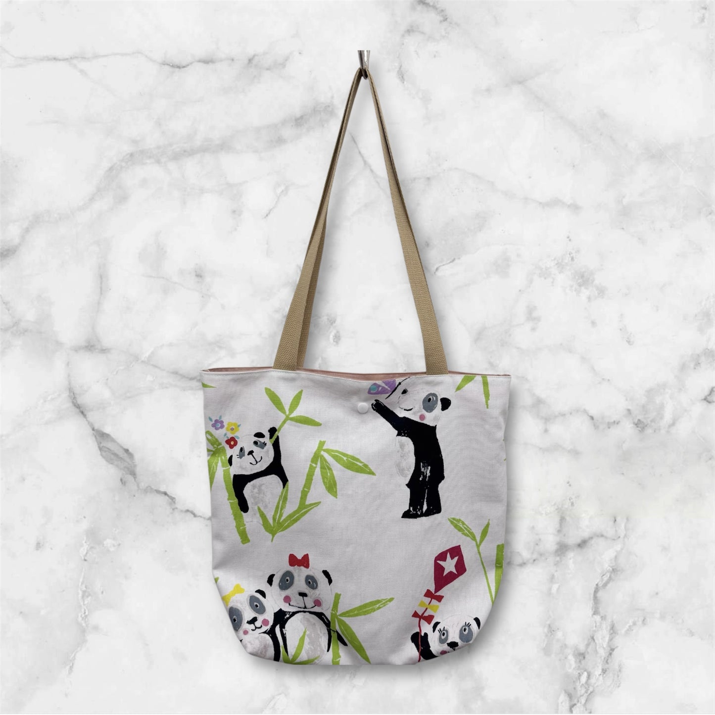 Handmade Panda Tote Bag – Linen Feel Fabric - Limited Edition