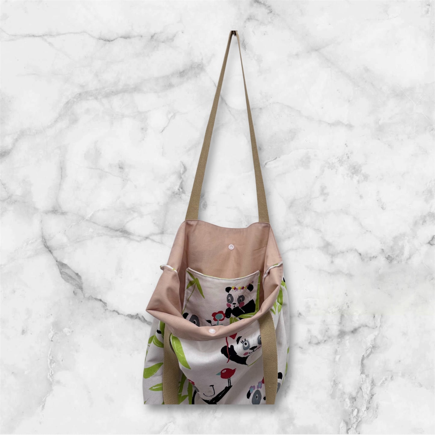 Handmade Panda Tote Bag – Linen Feel Fabric - Limited Edition