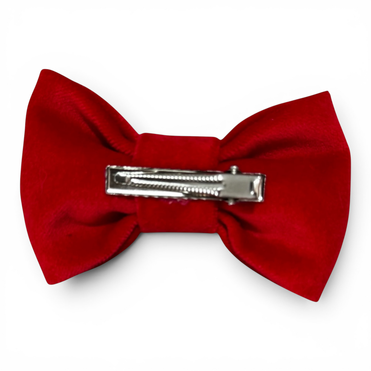 Red Velvet Hair Bow Clip – Handmade