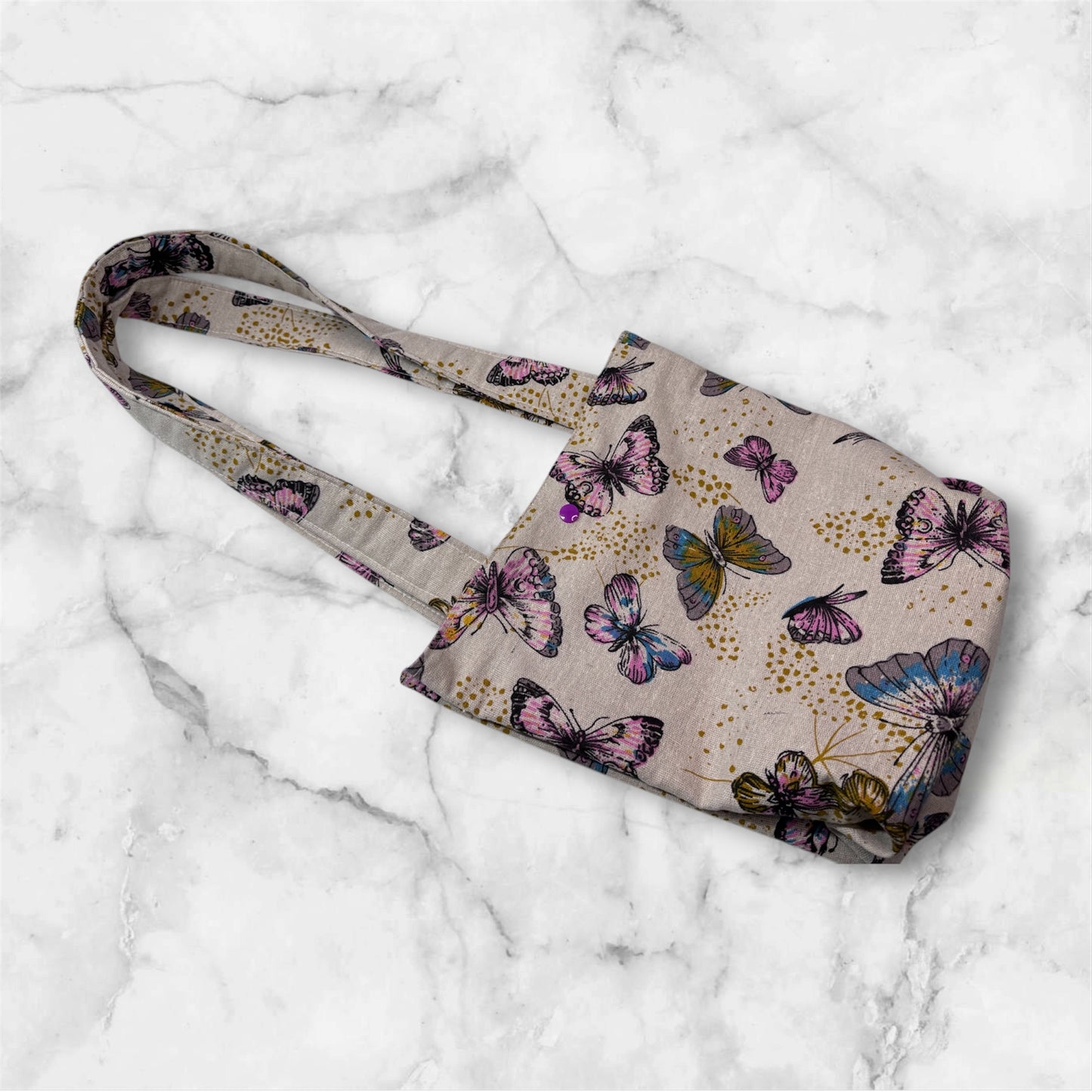 Handmade Mini Butterfly Tote Bag – Linen Feel Fabric