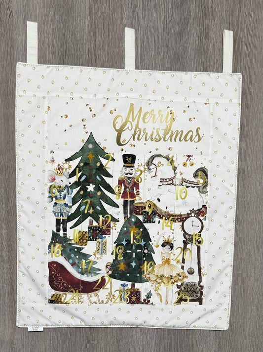 Handmade Fabric Advent Calendar – Multiple Designs | Reusable Cotton Christmas Countdown | 25 Pocket Wall Hanging