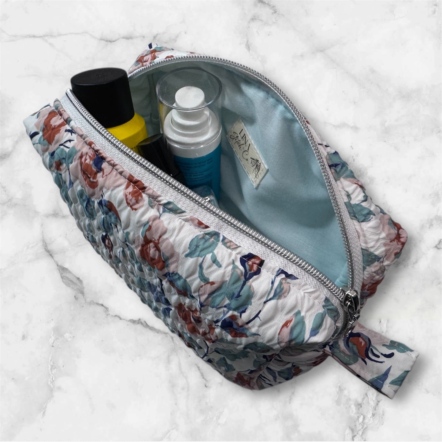 Handmade Floral Makeup Bag