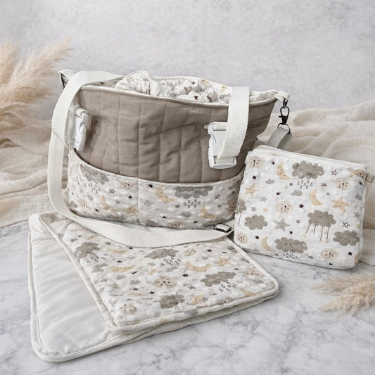 Little Dreamer Baby Changing Set - Pram Bag, Changing Mat and Nappy Pouch