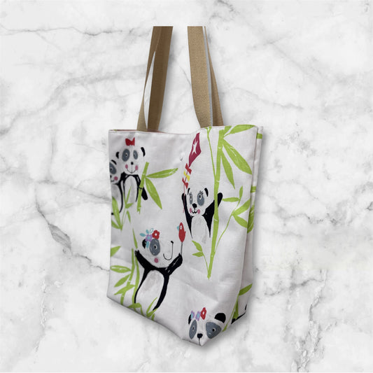 Handmade Panda Tote Bag – Linen Feel Fabric - Limited Edition