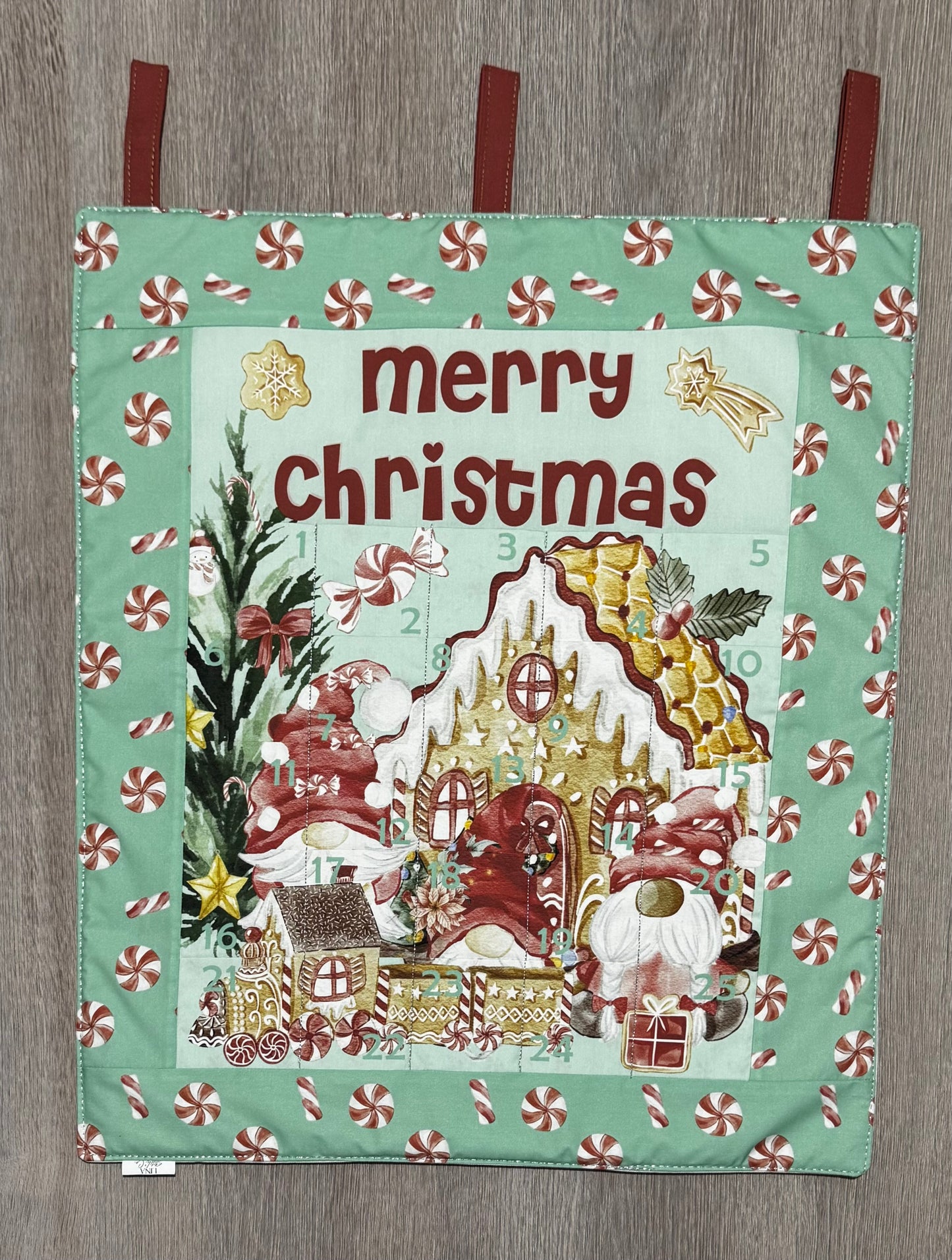 Handmade Fabric Advent Calendar – Multiple Designs | Reusable Cotton Christmas Countdown | 25 Pocket Wall Hanging