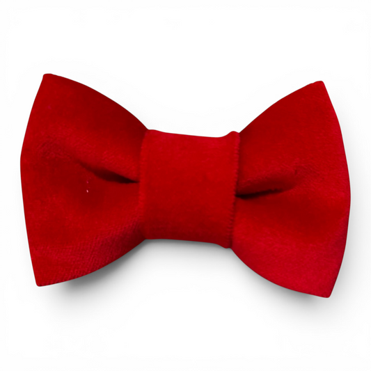 Red Velvet Hair Bow Clip – Handmade