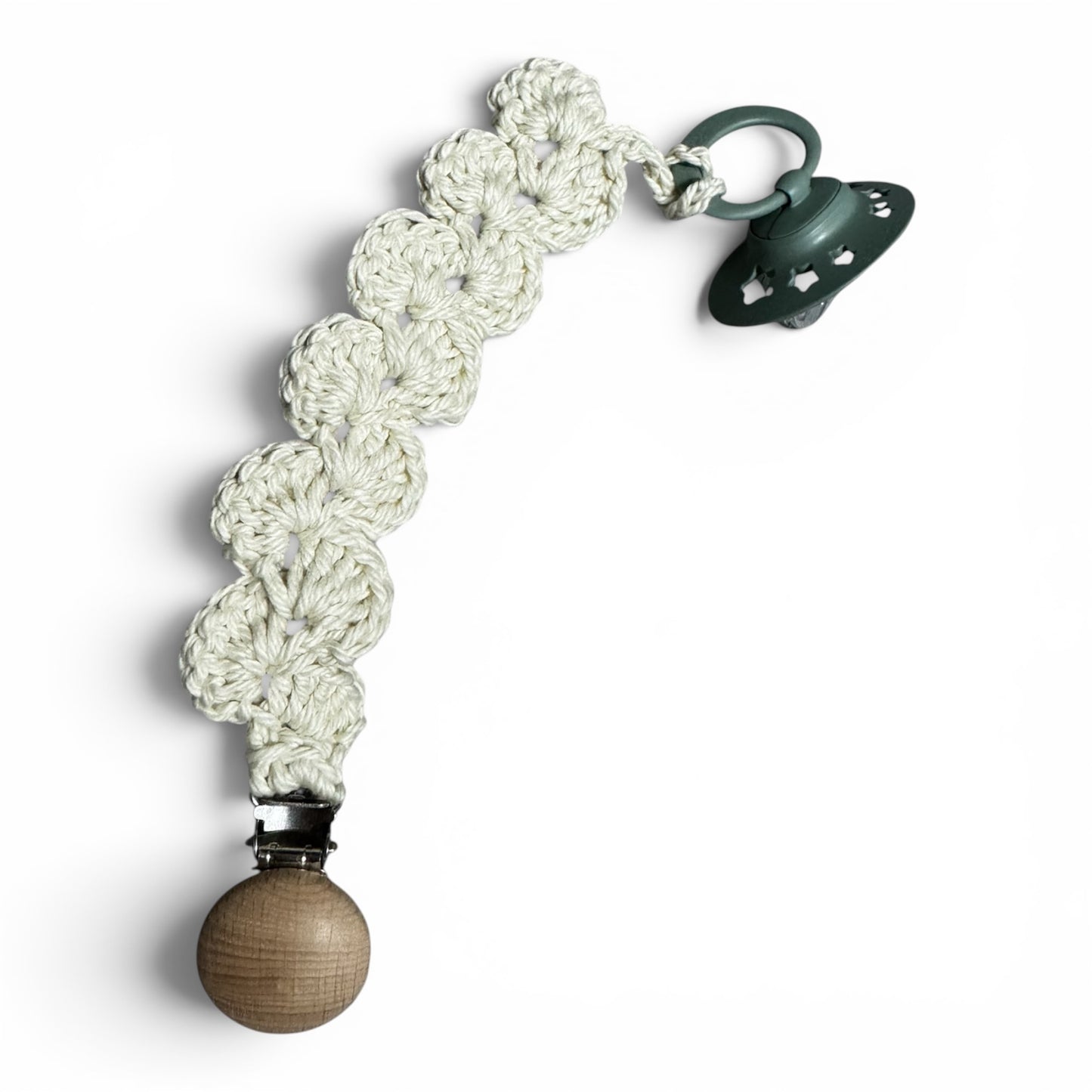 Handmade Crochet Pacifier Clip – Soft Baby Dummy Holder