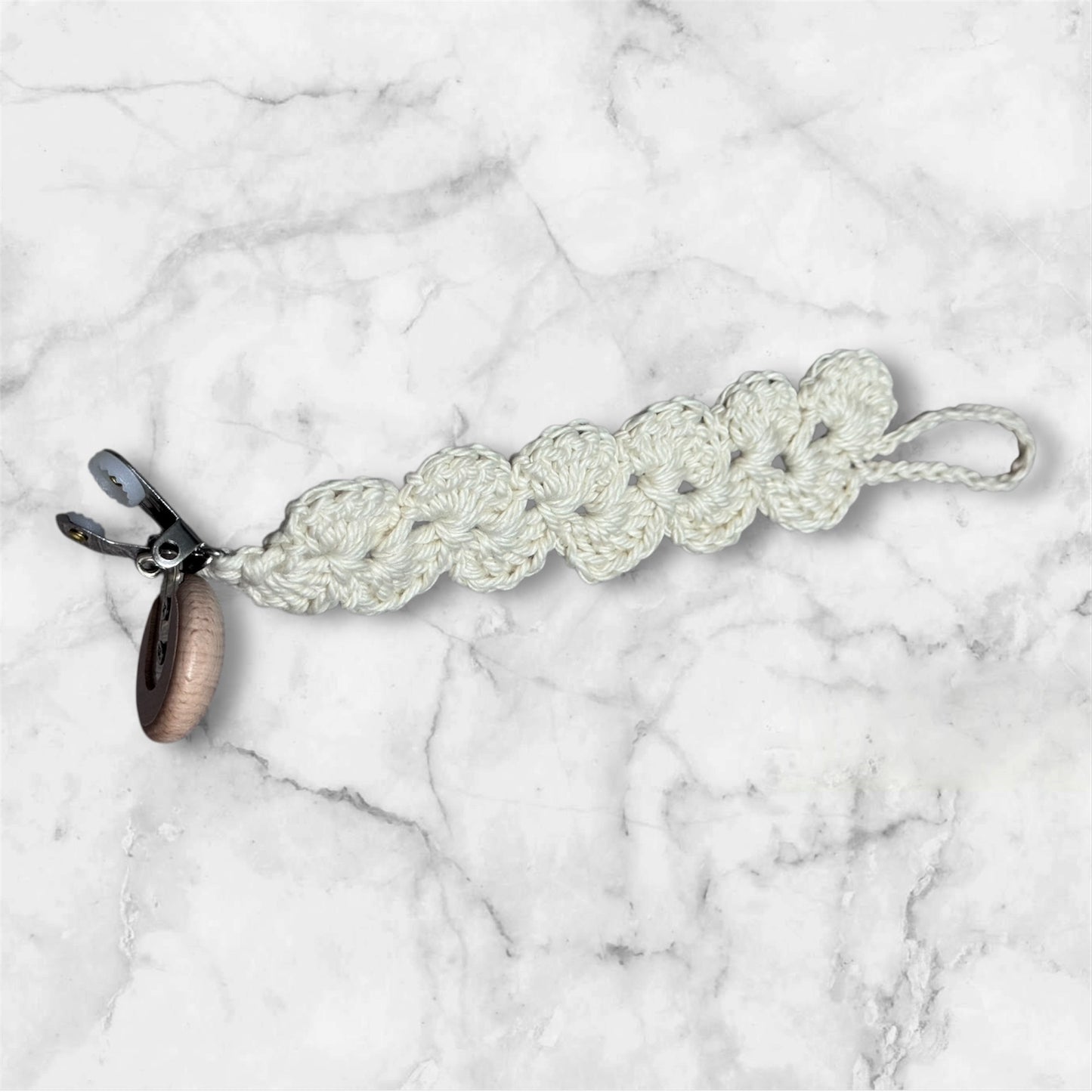 Handmade Crochet Pacifier Clip – Soft Baby Dummy Holder