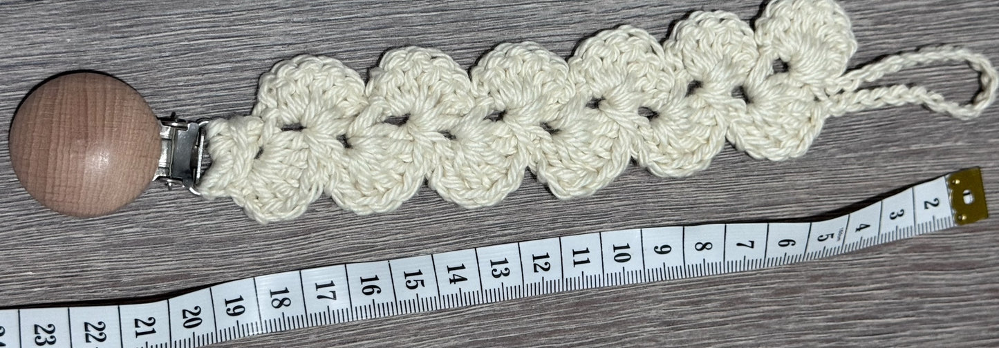 Handmade Crochet Pacifier Clip – Soft Baby Dummy Holder