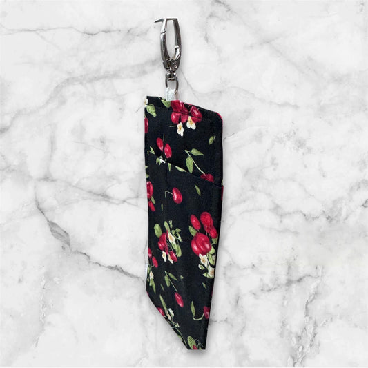 Cherry Print Lanyard Clip Pouch, Pen & Glasses Holder